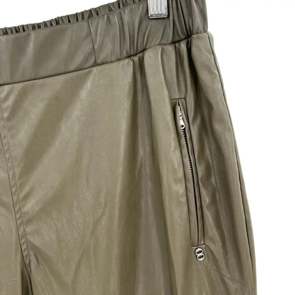 Ottod'Ame Military Green Faux Leather Jogger Pants‎ Size 46  / US 10 - Picture 3 of 15